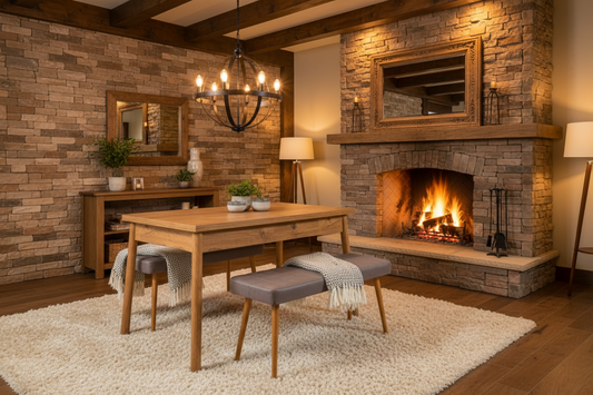 Τραπεζαρία Σετ Τραπεζιού Κουζίνας με 2 παγκάκια Για Σαλόνι Τραπεζαρία 869VEL8846