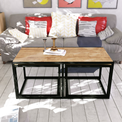 Τραπεζάκι Σαλονιού Δρυς - Μαύρο 120 x 60 x 50 εκ GR875ZNA2809