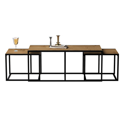 Τραπεζάκι Σαλονιού Δρυς - Μαύρο 120 x 60 x 50 εκ GR875ZNA2809