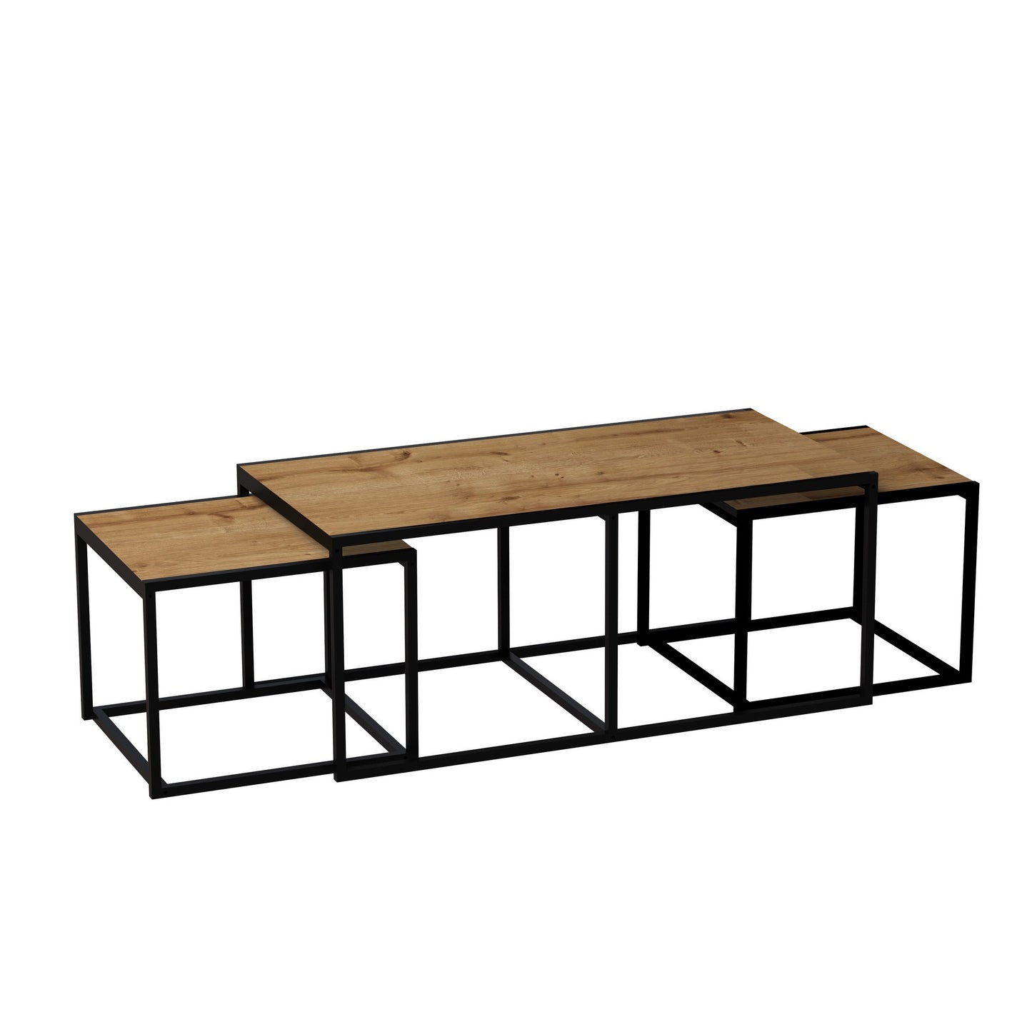 Τραπεζάκι Σαλονιού Δρυς - Μαύρο 120 x 60 x 50 εκ GR875ZNA2809