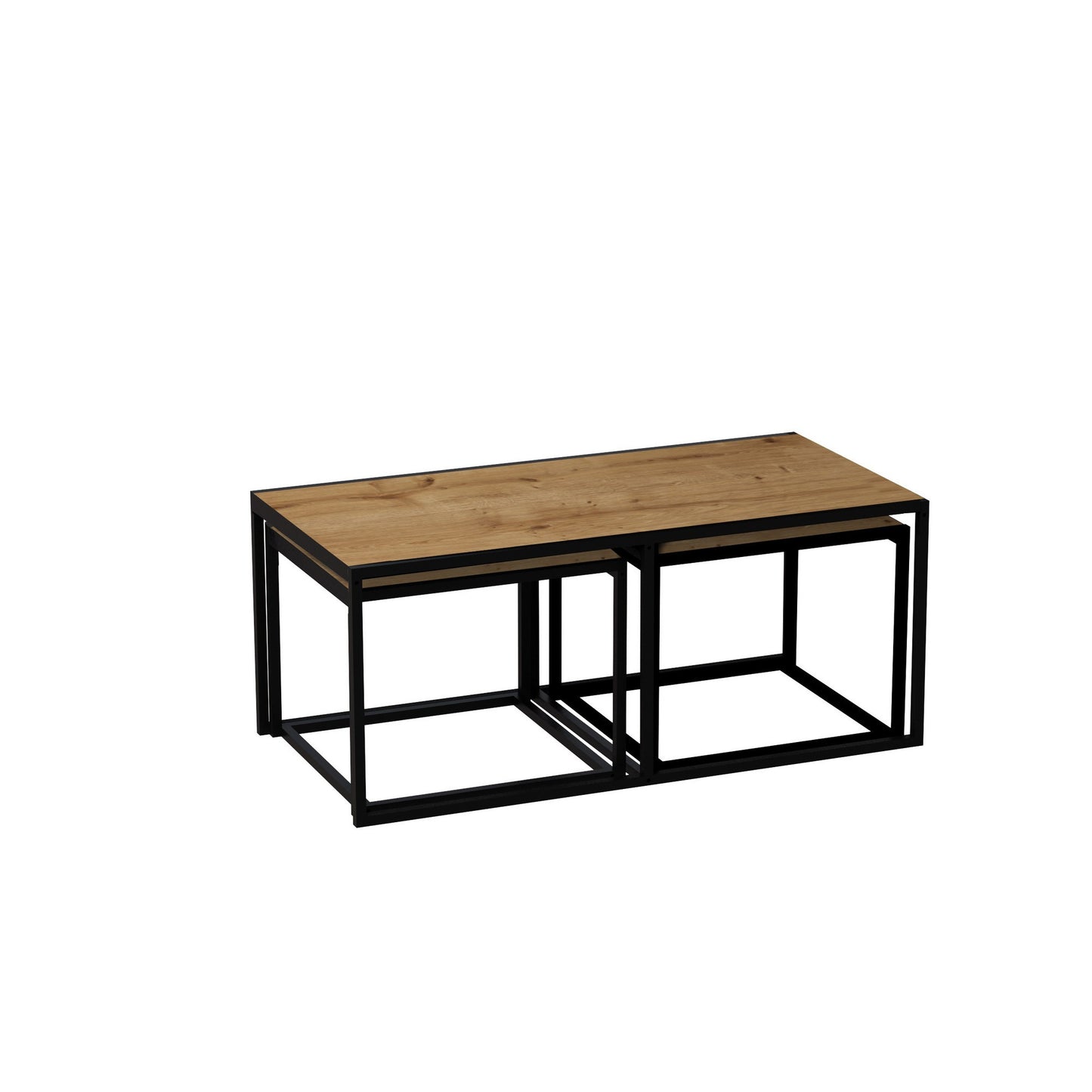 Τραπεζάκι Σαλονιού Δρυς - Μαύρο 120 x 60 x 50 εκ GR875ZNA2809