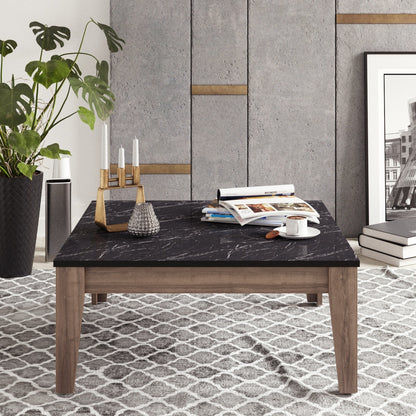 Τραπεζάκι Σαλονιού Καρυδί - Μαύρο 85 x 35 x 85 εκ GR875ZNA2812