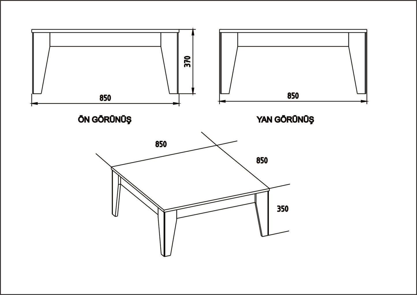 Τραπεζάκι Σαλονιού Καρυδί - Μαύρο 85 x 35 x 85 εκ GR875ZNA2812