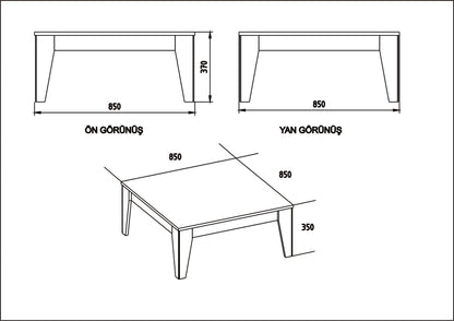 Τραπεζάκι Σαλονιού Καρυδί - Μαύρο 85 x 35 x 85 εκ GR875ZNA2812