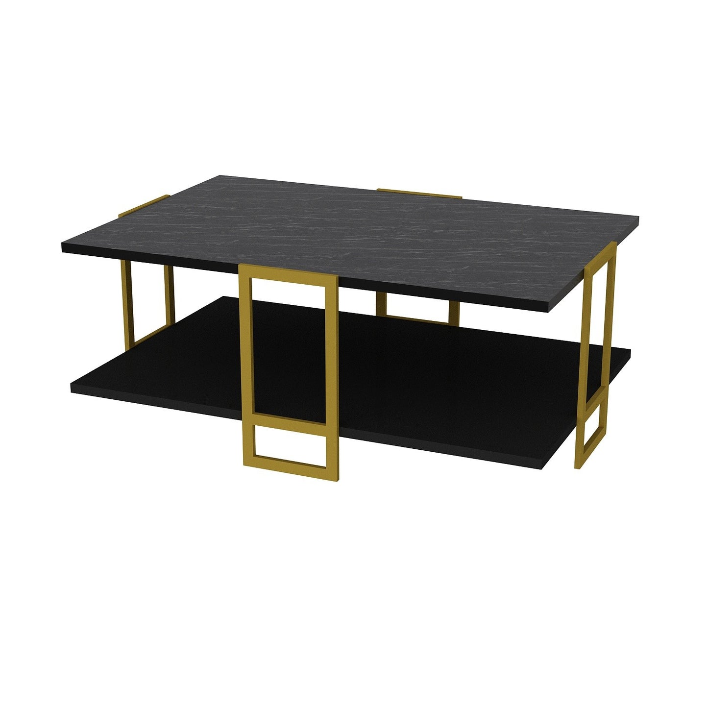 Τραπεζάκι Σαλονιού Χρυσό - Μαύρο 91,5 x 61,5 x 36,6 εκ GR875ZNA2814