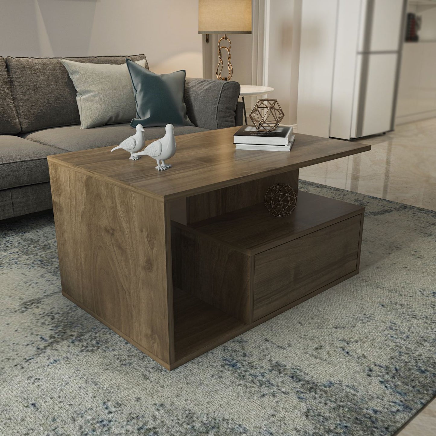 Τραπεζάκι Σαλονιού Καρυδί 90 x 60 x 48,6 εκ GR875ZNA2815