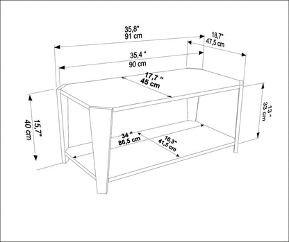 Τραπεζάκι Σαλονιού Καρυδί - Μαύρο 91 x 47,5 x 40 εκ GR875ZNA2817