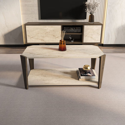Τραπεζάκι Σαλονιού Καρυδί - Travertine 91 x 47,5 x 40 εκ GR875ZNA2818