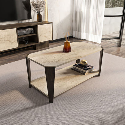 Τραπεζάκι Σαλονιού Καρυδί - Travertine 91 x 47,5 x 40 εκ GR875ZNA2818