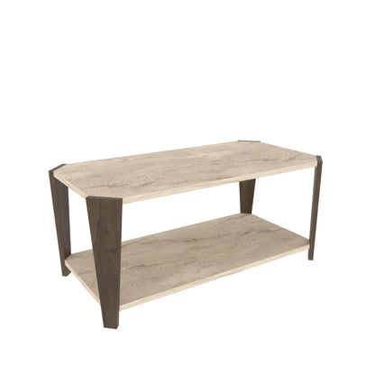 Τραπεζάκι Σαλονιού Καρυδί - Travertine 91 x 47,5 x 40 εκ GR875ZNA2818