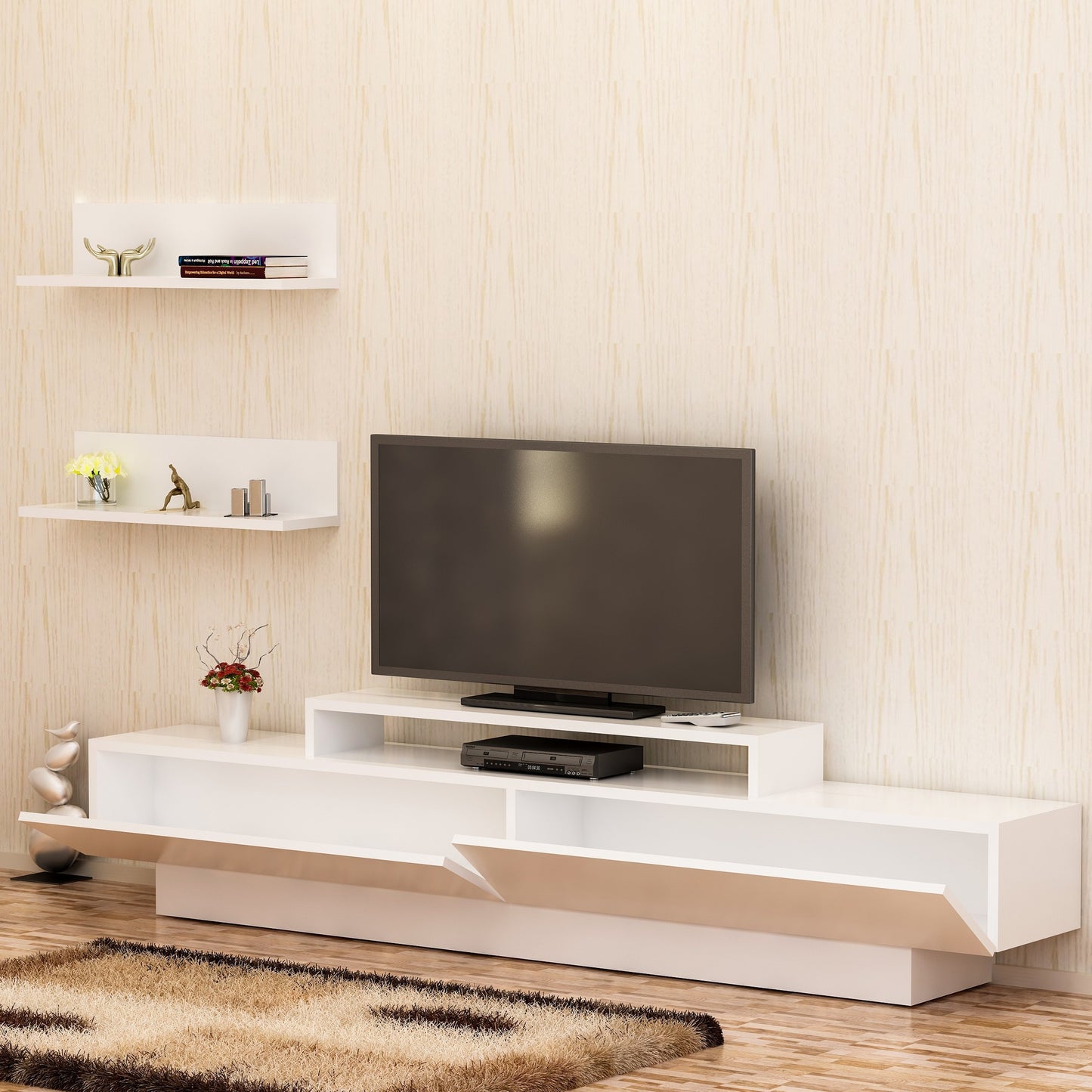 Έπιπλο Τηλεόρασης TV Βάση Σύνθεση Λευκό | 875ZNA3004
