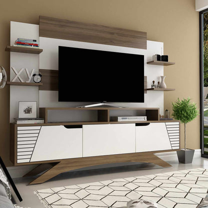 Έπιπλο Τηλεόρασης TV Βάση Σύνθεση Καρυδί Λευκό | 875ZNA3028