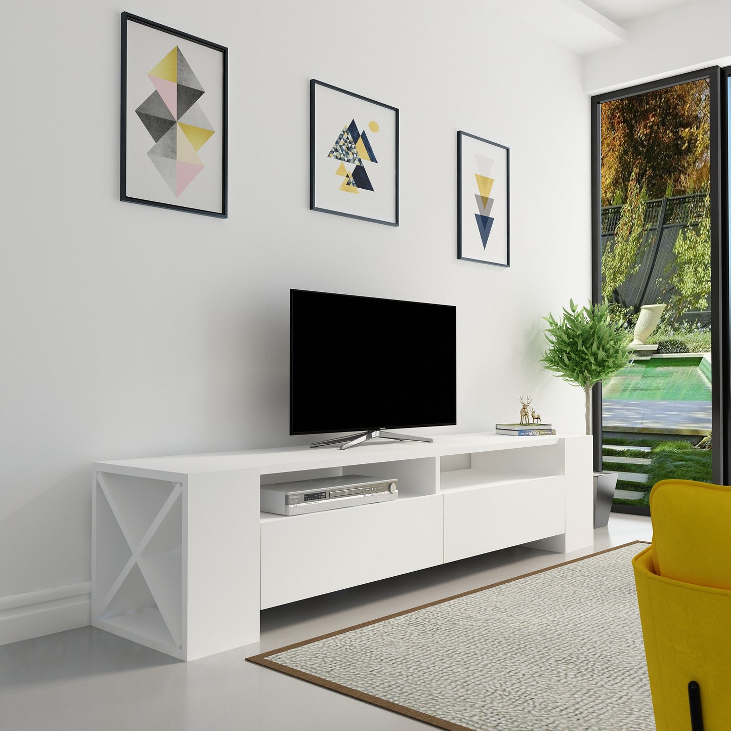Έπιπλο Τηλεόρασης TV Βάση Σύνθεση Λευκό | 875ZNA3035