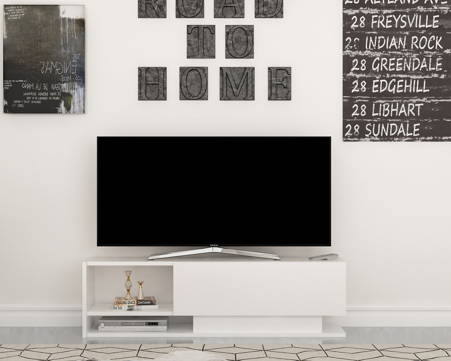 Έπιπλο Τηλεόρασης TV Βάση Σύνθεση Λευκό | 875ZNA3043
