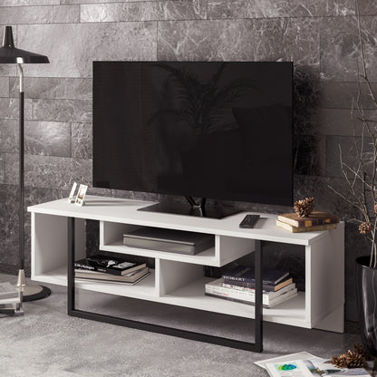 Έπιπλο Τηλεόρασης TV Βάση Σύνθεση Λευκό Μαύρο | 875ZNA3045