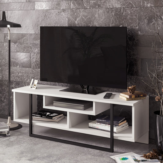 Έπιπλο Τηλεόρασης TV Βάση Σύνθεση Λευκό Μαύρο | 875ZNA3045