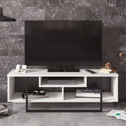 Έπιπλο Τηλεόρασης TV Βάση Σύνθεση Λευκό Μαύρο | 875ZNA3045