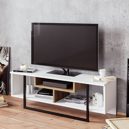 Έπιπλο Τηλεόρασης TV Βάση Σύνθεση Λευκό Μαύρο Δρυς | 875ZNA3046
