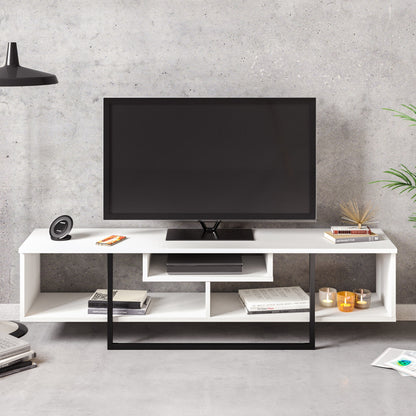 Έπιπλο Τηλεόρασης TV Βάση Σύνθεση Λευκό Μαύρο | 875ZNA3049