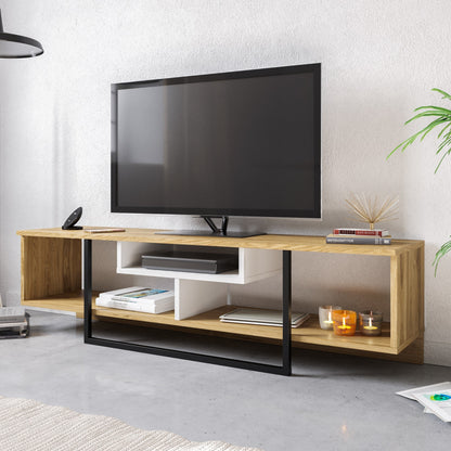 Έπιπλο Τηλεόρασης TV Βάση Σύνθεση Λευκό Μαύρο Δρυς | 875ZNA3052