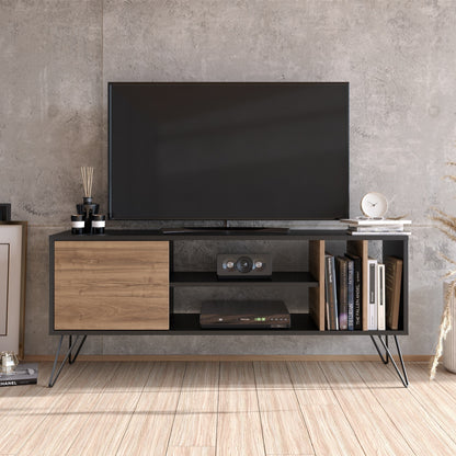 Έπιπλο Τηλεόρασης TV Βάση Σύνθεση Καρυδί Μαύρο | 875ZNA3056