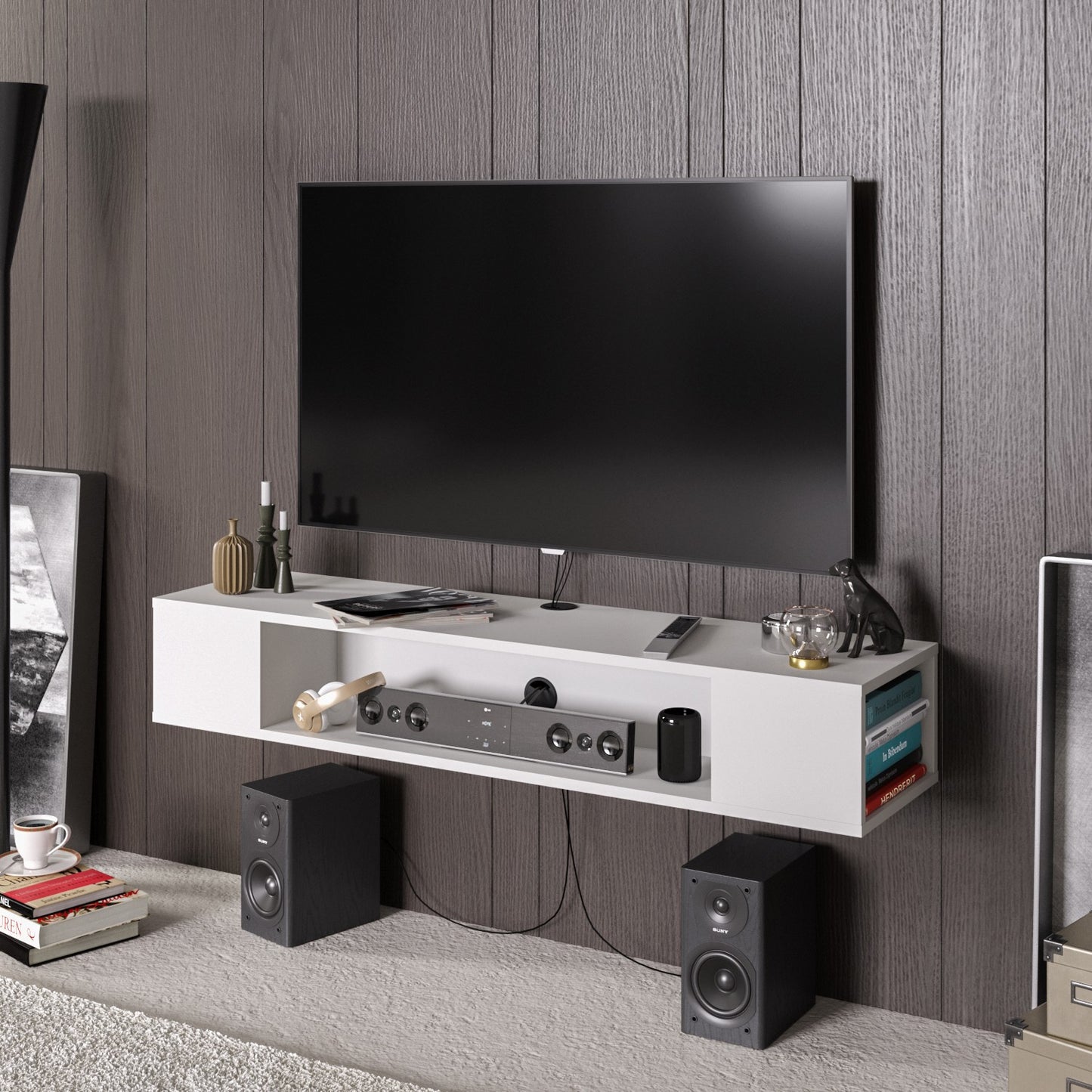 Έπιπλο Τηλεόρασης TV Βάση Σύνθεση Λευκό | 875ZNA3064