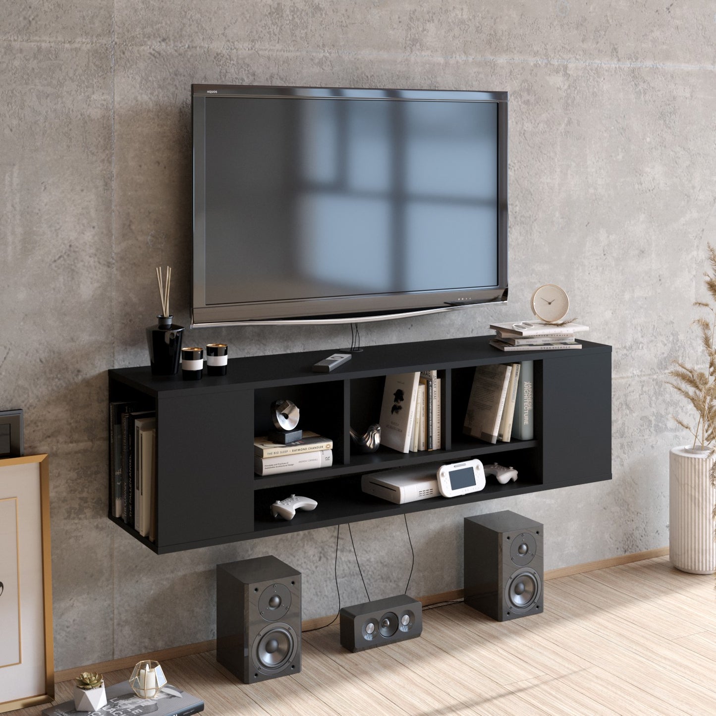 Έπιπλο Τηλεόρασης TV Βάση Σύνθεση Μαύρο | 875ZNA3068