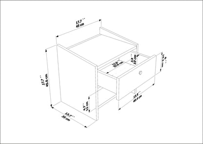 Κομοδίνο Βοηθητικό Τραπεζάκι 38,8x55,8x17,1 εκ. | 875ZNA3410