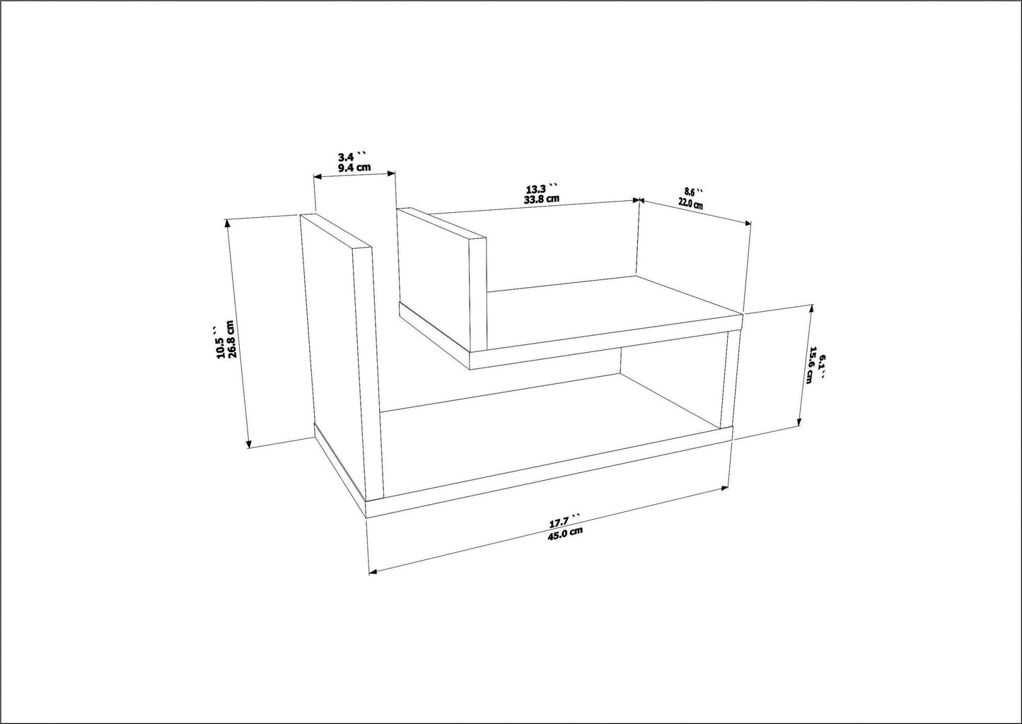 Κομοδίνο Βοηθητικό Τραπεζάκι 25,6x55,8x9,2 εκ. | 875ZNA3434