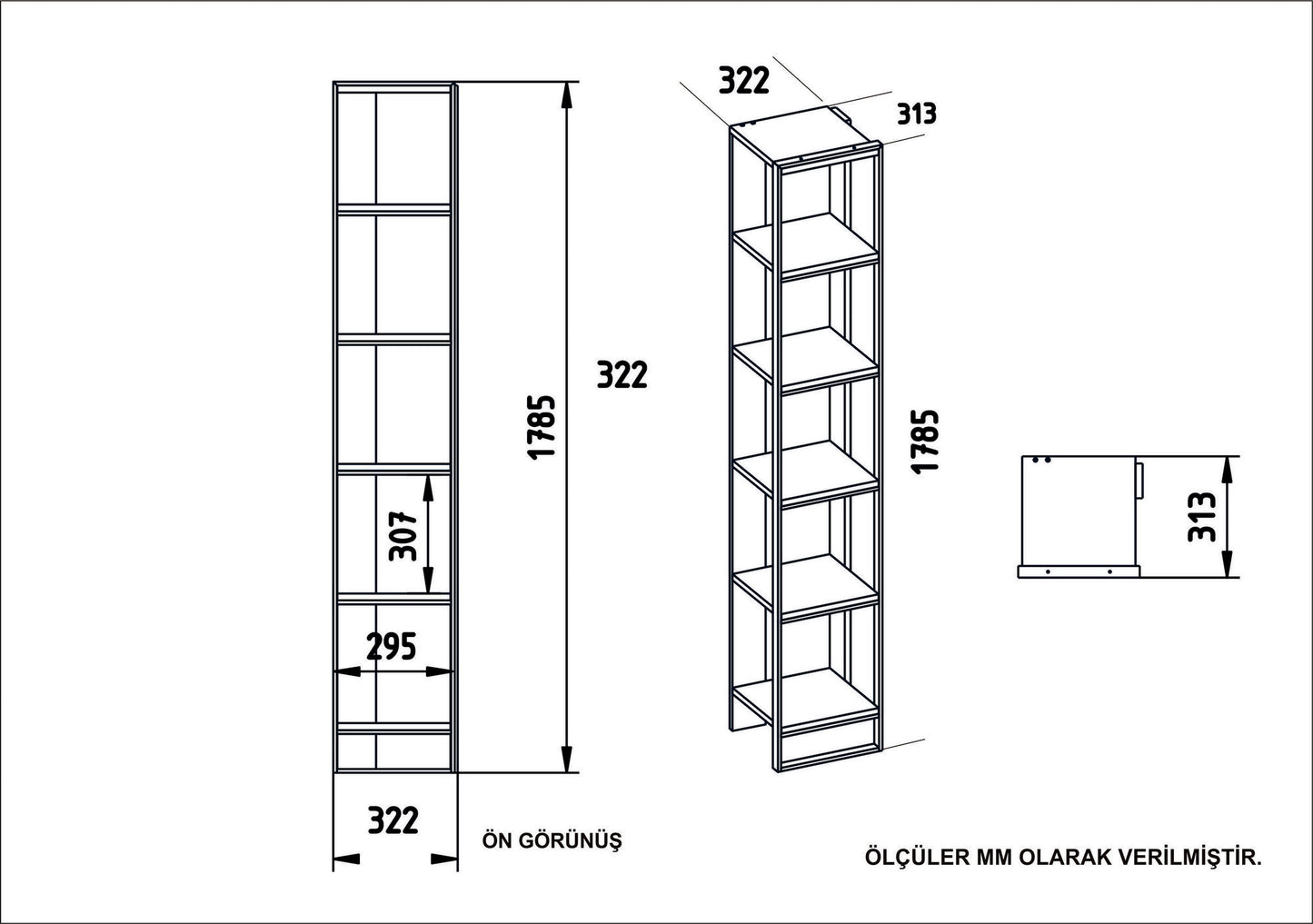 Βιβλιοθήκη 32,2 × 31,3 × 178,5 εκ. Χρυσό Λευκό GR875ZNA3653