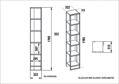 Βιβλιοθήκη 32,2 × 31,3 × 178,5 εκ. Χρυσό Μαύρο GR875ZNA3654