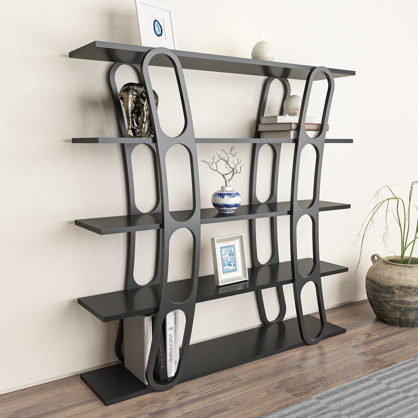 Βιβλιοθήκη 120 × 25 × 120 εκ. Μαύρο GR875ZNA4506