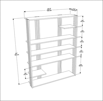 Βιβλιοθήκη 120 × 29,6 × 160 εκ. Πράσινο Μαύρο GR875ZNA4525