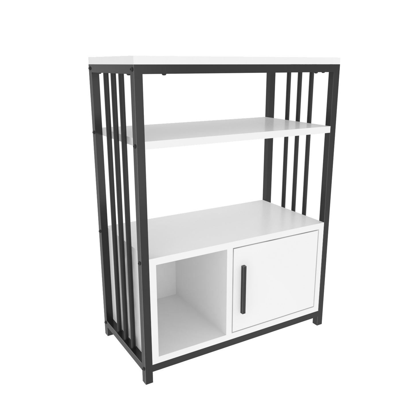 Βιβλιοθήκη 60 × 29,6 × 80 εκ. Λευκό Μαύρο GR875ZNA4533