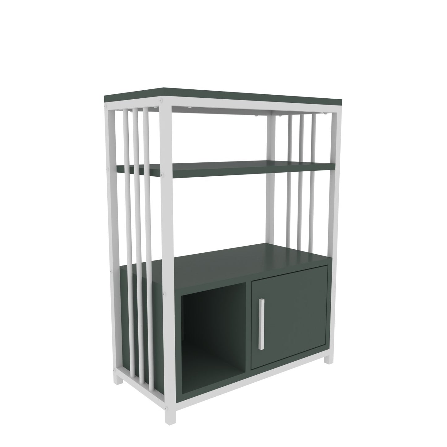 Βιβλιοθήκη 60 × 29,6 × 80 εκ. Πράσινο Λευκό GR875ZNA4534
