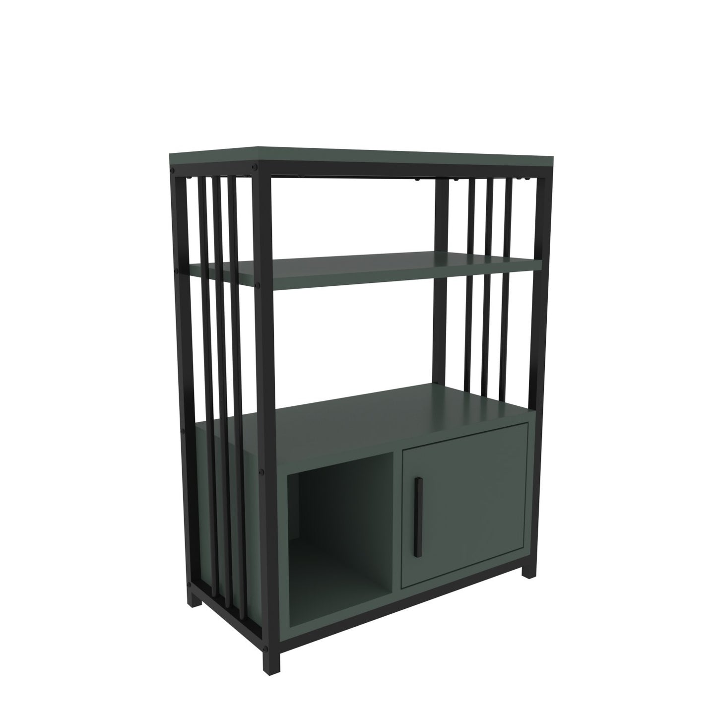 Βιβλιοθήκη 60 × 29,6 × 80 εκ. Πράσινο Μαύρο GR875ZNA4535