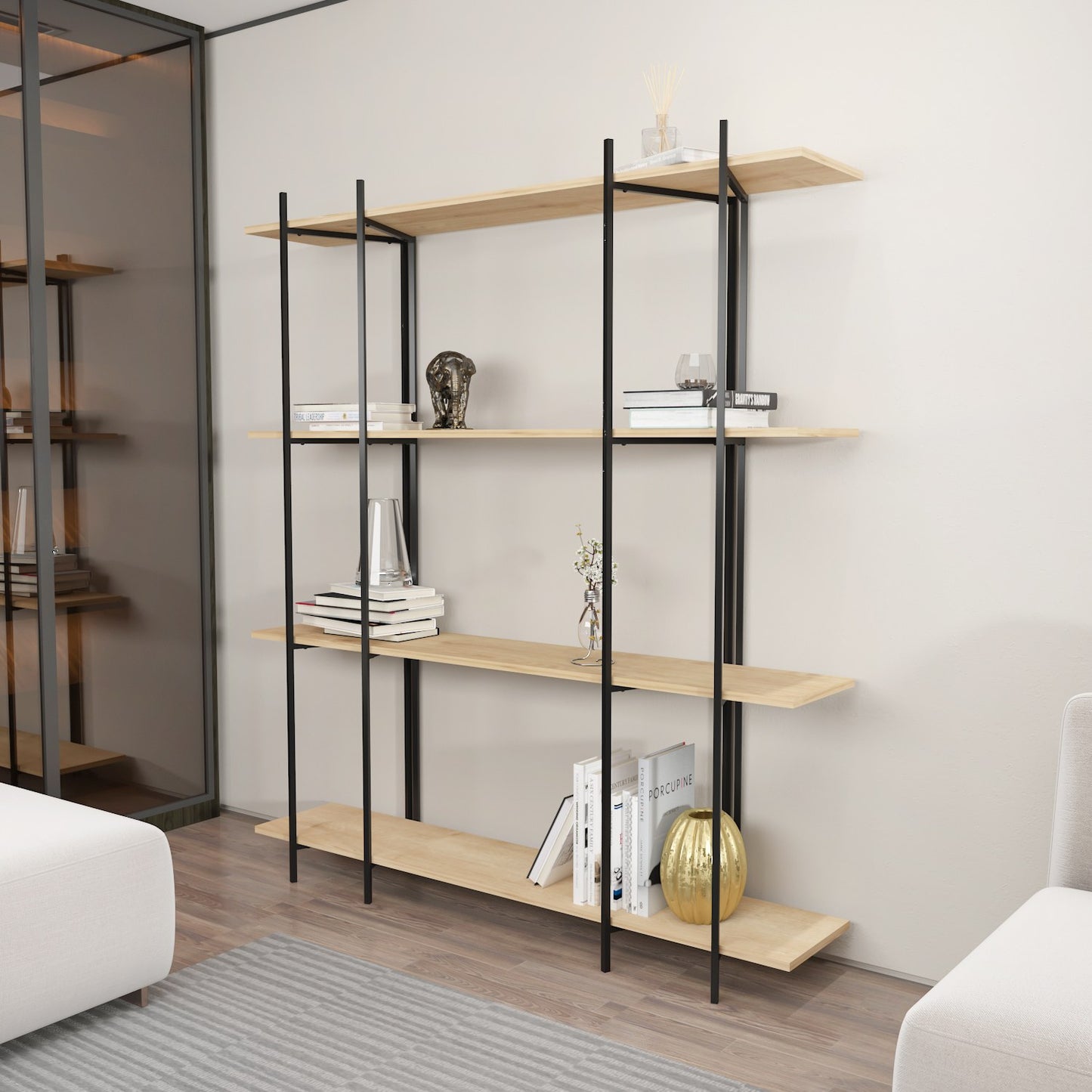 Βιβλιοθήκη 160 × 29,6 × 180 εκ. Δρυς Μαύρο GR875ZNA4550