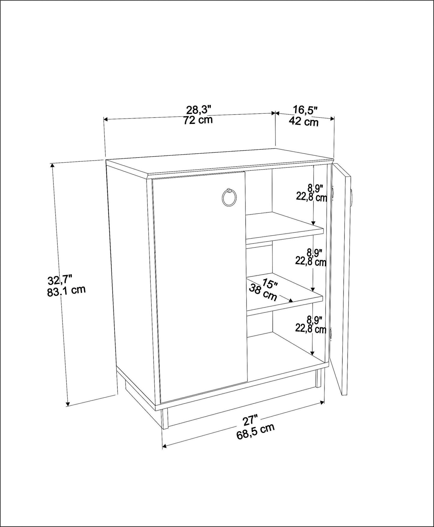 Μπουφές Λευκό
Δρυς 72x42x83,1cm | 875ZNA4554