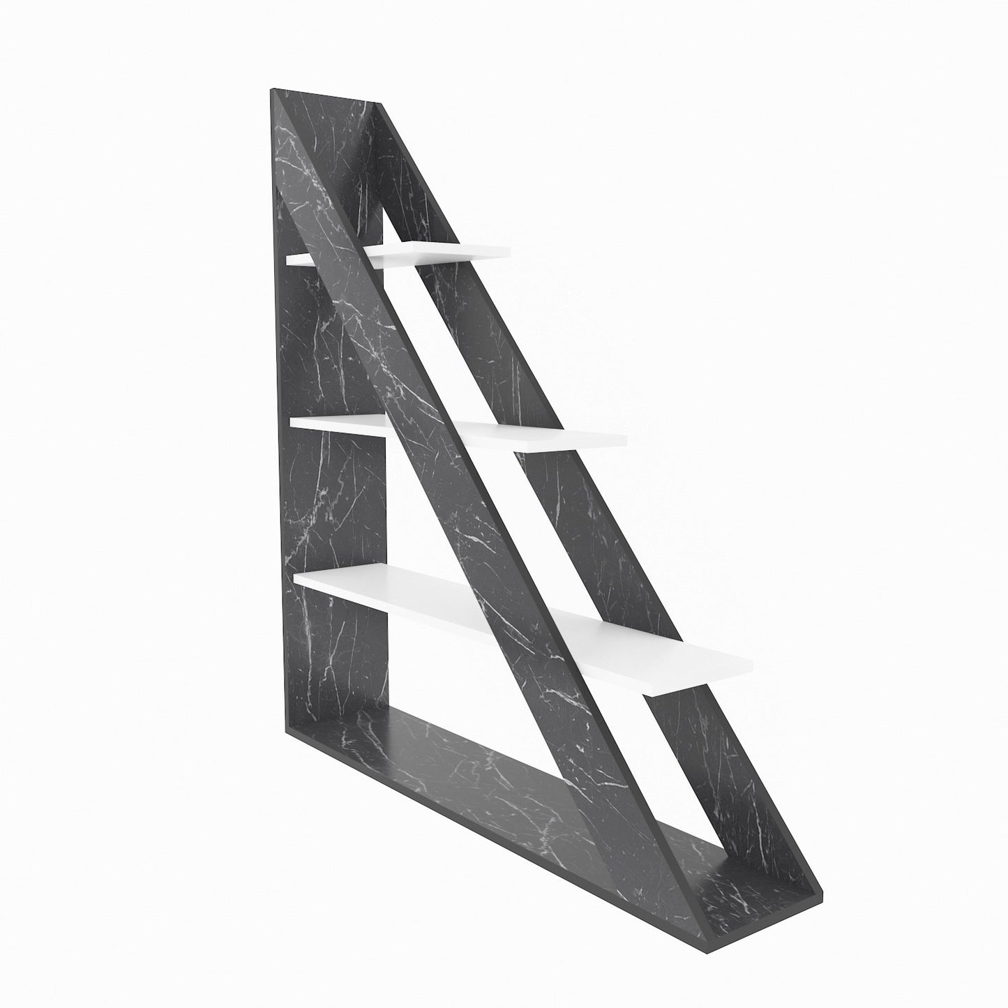 Βιβλιοθήκη 120 × 25 × 131,8 εκ. Marble Λευκό GR875ZNA4559