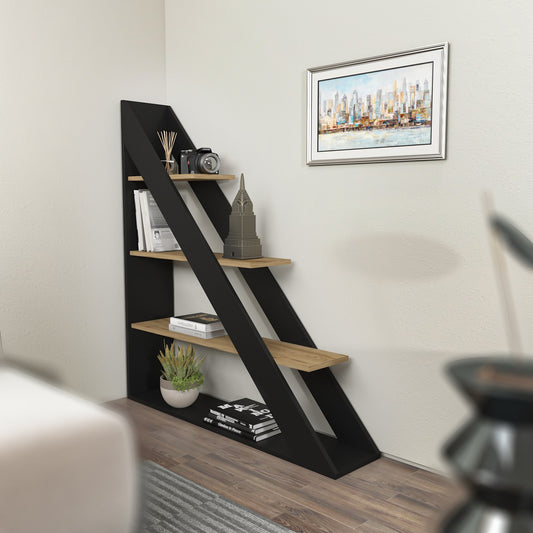 Βιβλιοθήκη 120 × 25 × 131,8 εκ. Μαύρο Δρυς GR875ZNA4561