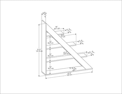 Βιβλιοθήκη 120 × 25 × 131,8 εκ. Μαύρο Δρυς GR875ZNA4561