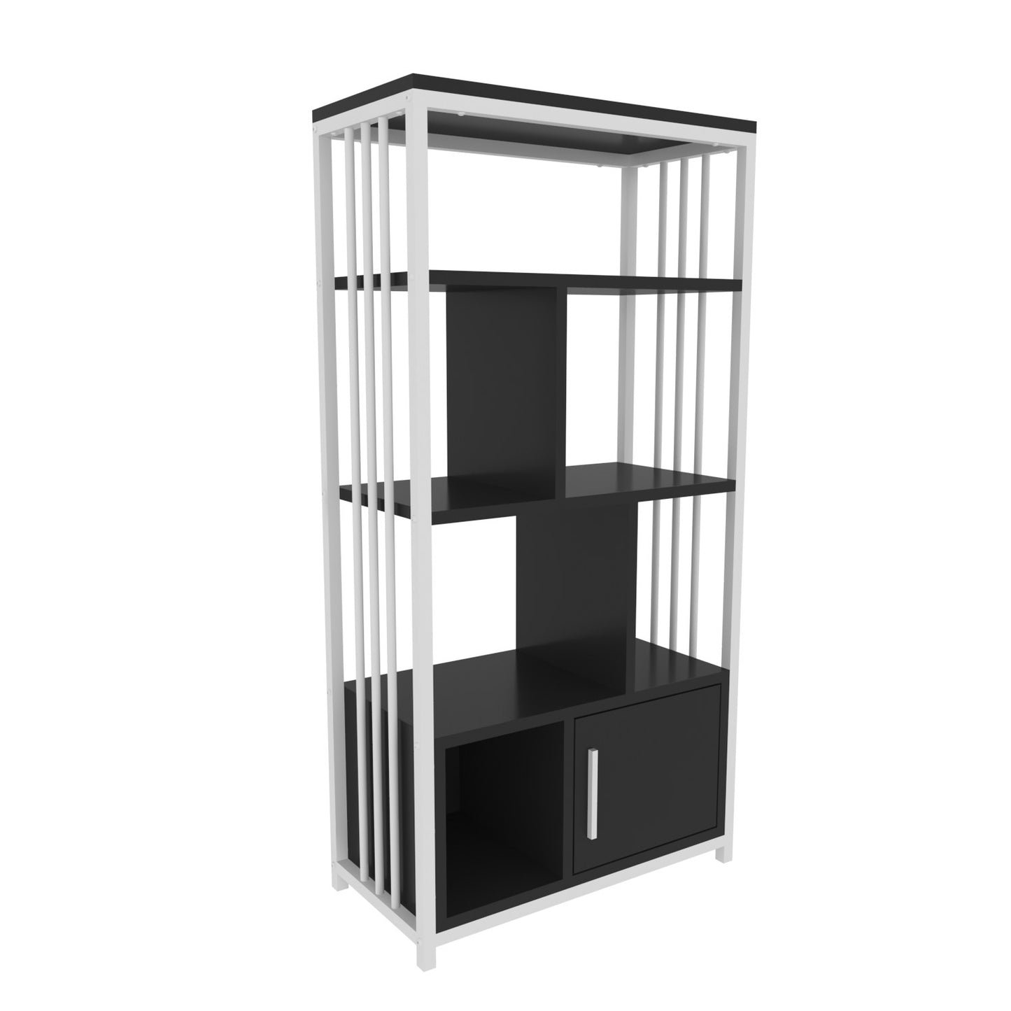 Βιβλιοθήκη 60 × 29,6 × 120 εκ. Λευκό Ανθρακί GR875ZNA4565