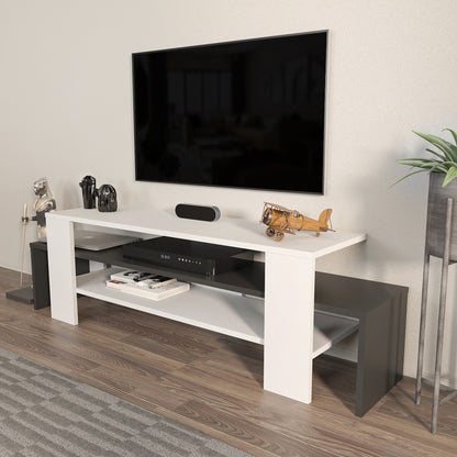 Έπιπλο Τηλεόρασης TV Βάση Σύνθεση Λευκό Ανθρακί | 875ZNA4599