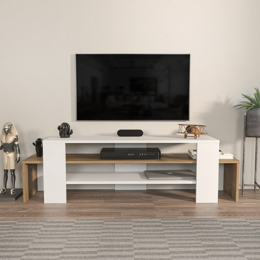 Έπιπλο Τηλεόρασης TV Βάση Σύνθεση Λευκό Καρυδί | 875ZNA4601
