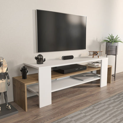 Έπιπλο Τηλεόρασης TV Βάση Σύνθεση Λευκό Καρυδί | 875ZNA4601