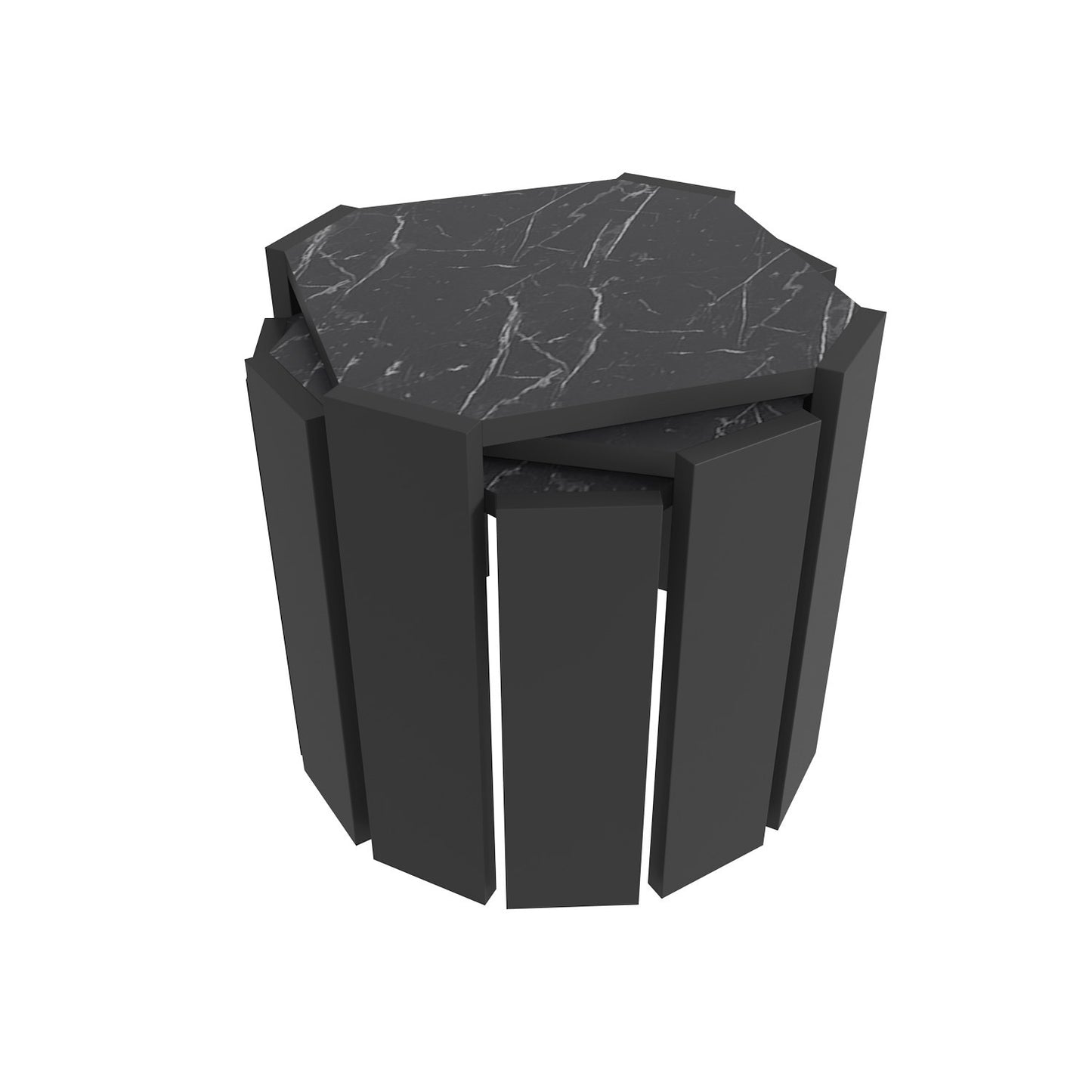 Τραπεζάκι Σαλονιού Μαύρο - Marble 44,5 x 44,5 x 41 εκ GR875ZNA4628