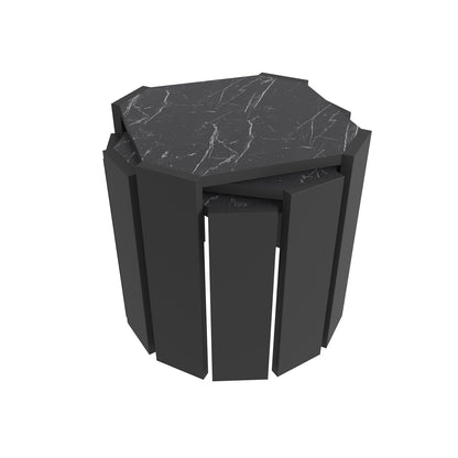 Τραπεζάκι Σαλονιού Μαύρο - Marble 44,5 x 44,5 x 41 εκ GR875ZNA4628
