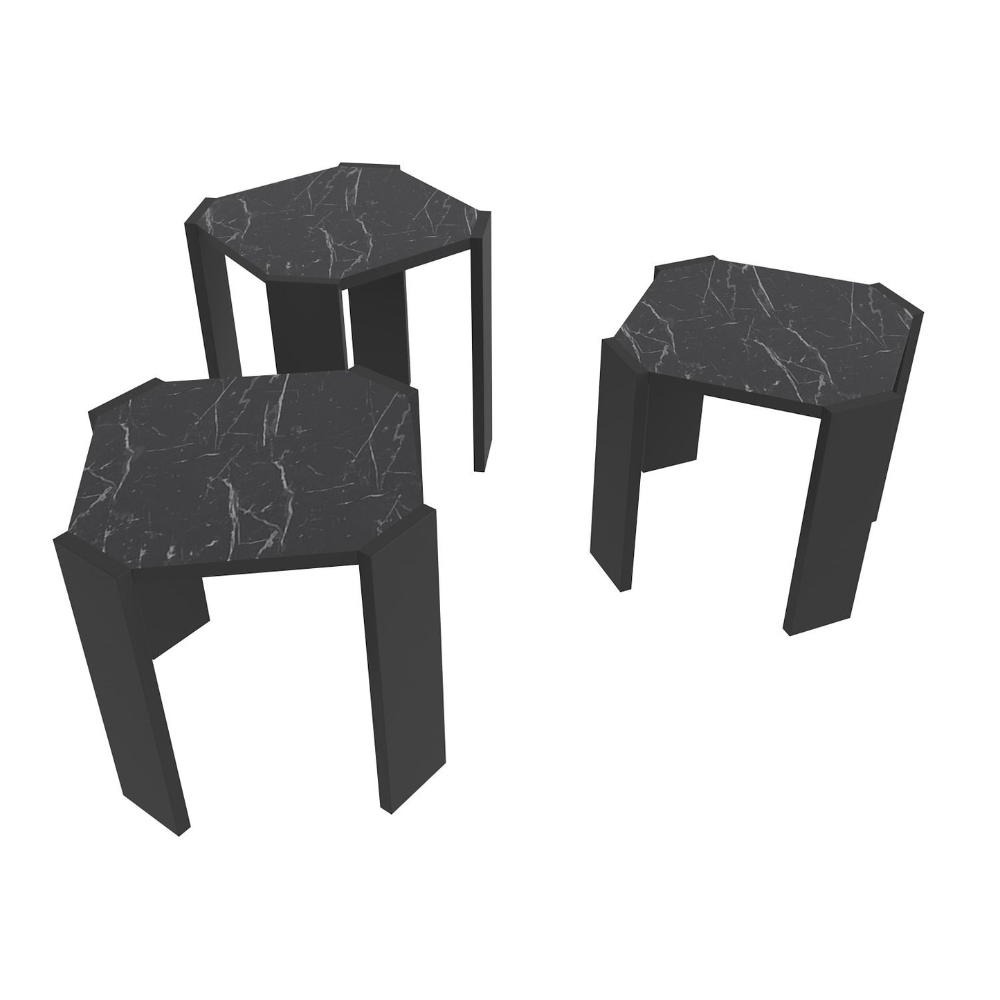 Τραπεζάκι Σαλονιού Μαύρο - Marble 44,5 x 44,5 x 41 εκ GR875ZNA4628
