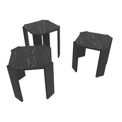 Τραπεζάκι Σαλονιού Μαύρο - Marble 44,5 x 44,5 x 41 εκ GR875ZNA4628