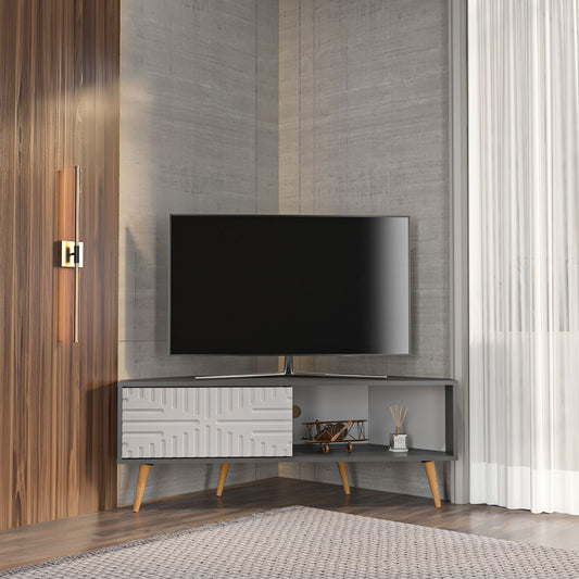 Έπιπλο Τηλεόρασης TV Βάση Σύνθεση Ανθρακί Λευκό | 875ZNA5323